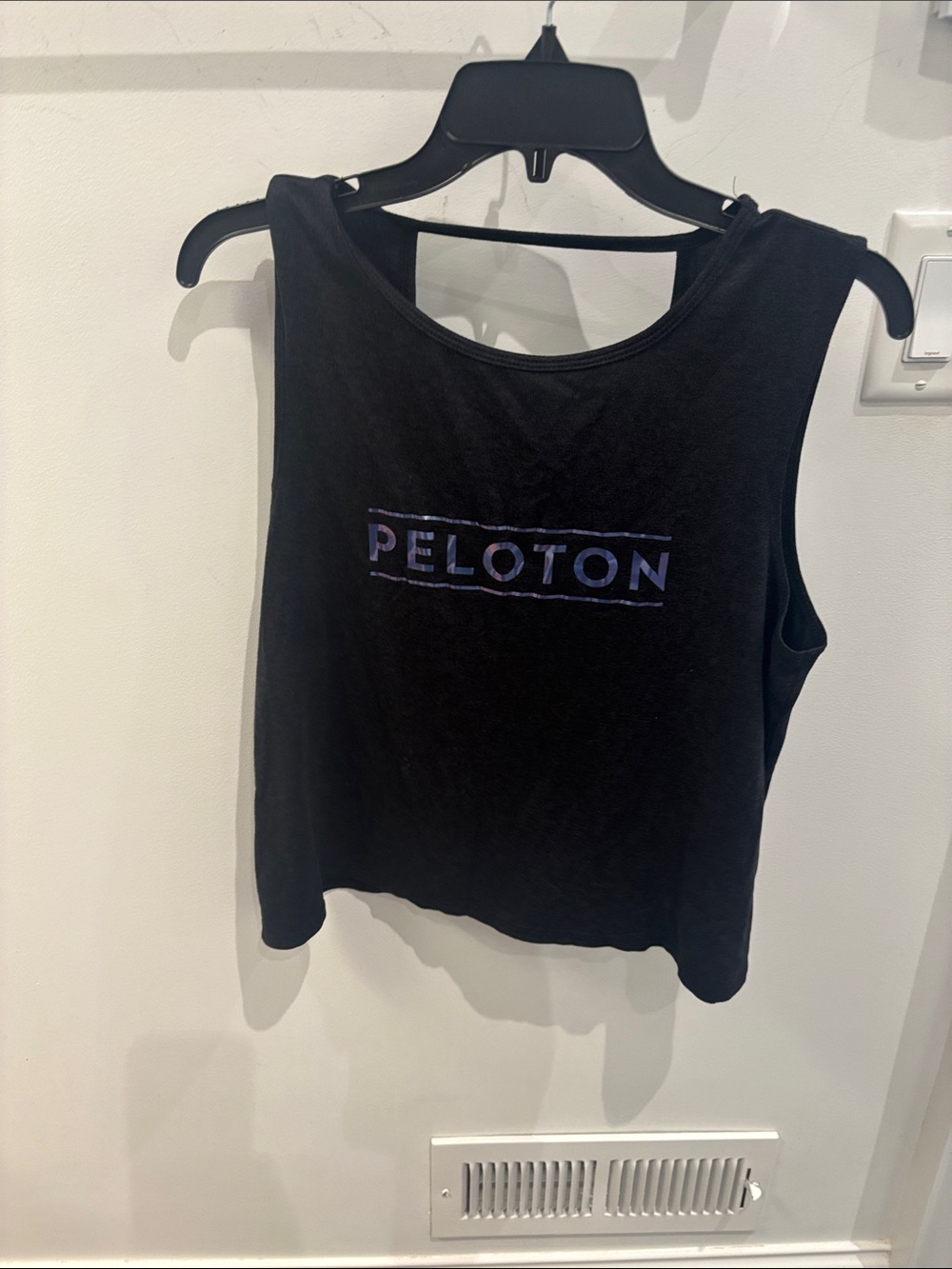 Peloton Black Tank with Iridescent Logo